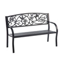 Hummingbird Metal Garden Bench - Black,8mb126