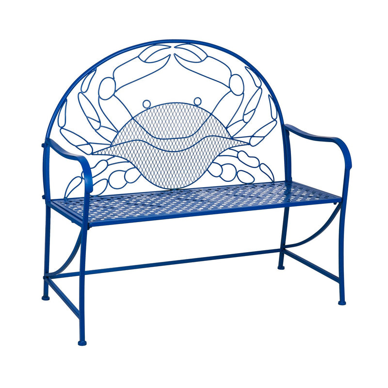 Blue Crab Metal Garden Bench,8mb134