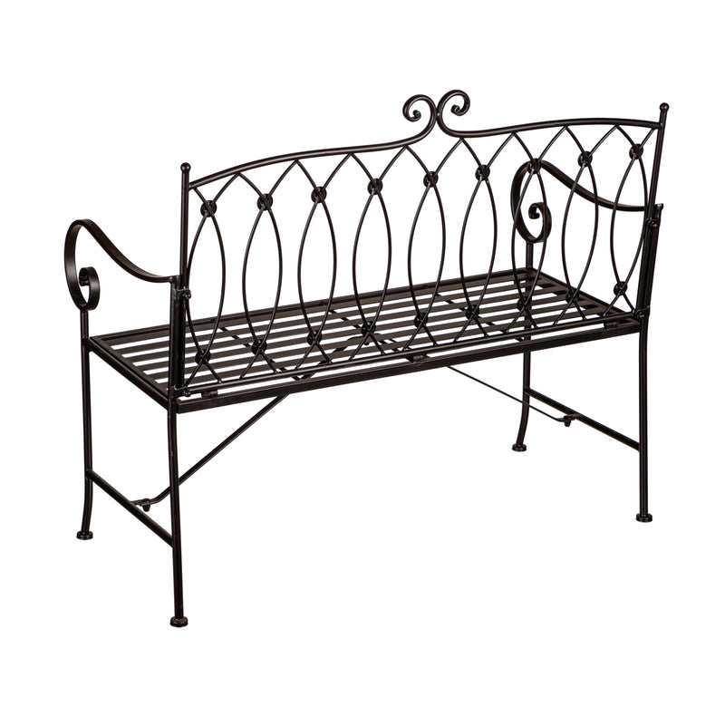 Yorktown Black Metal Garden Bench,8mb215