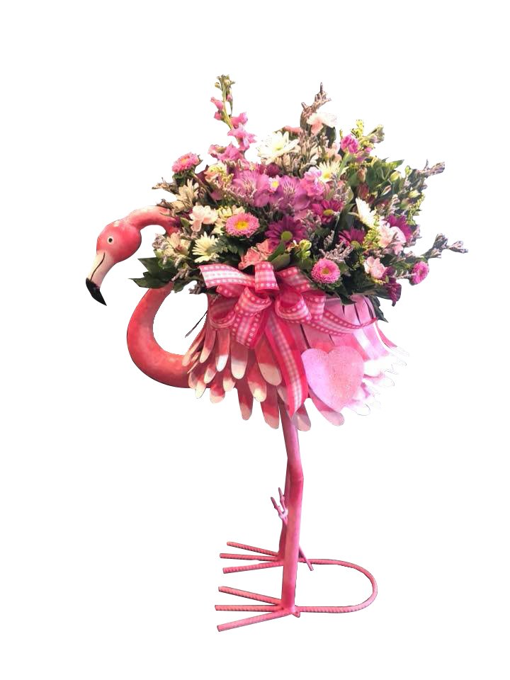 Metal Flamingo Chiller/Planter,8pmtl106