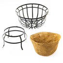 Footed Metal Basket Planter with Coco Liner,8pmtl196