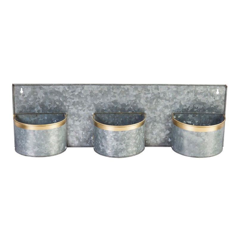 Wall Planter with Brass Edge 2 Asst,8pmtl5188