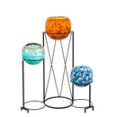 3 Pot Art Glass Planter with Display,8pmtl5203