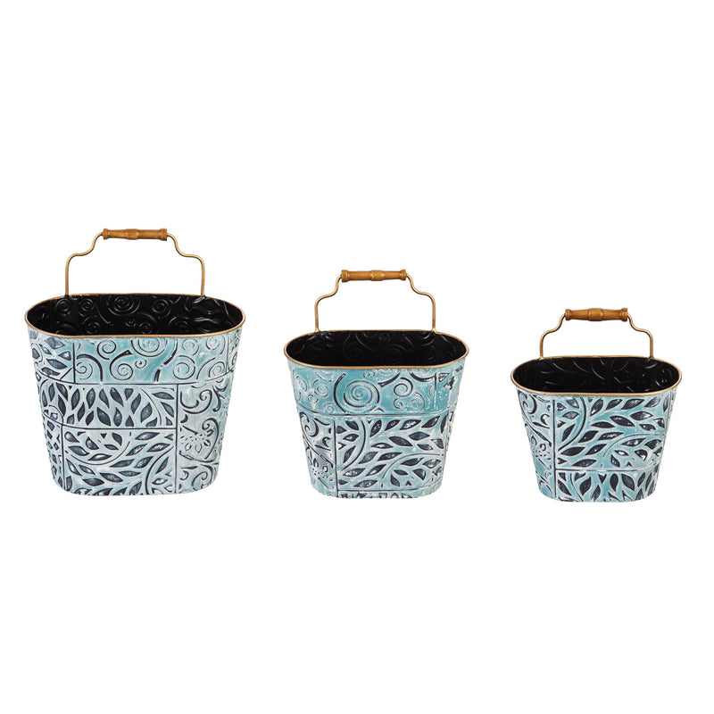 Painted Metal Wall Storage Set of 3, 12.6'' x 7.3'' x 14.6'' inches