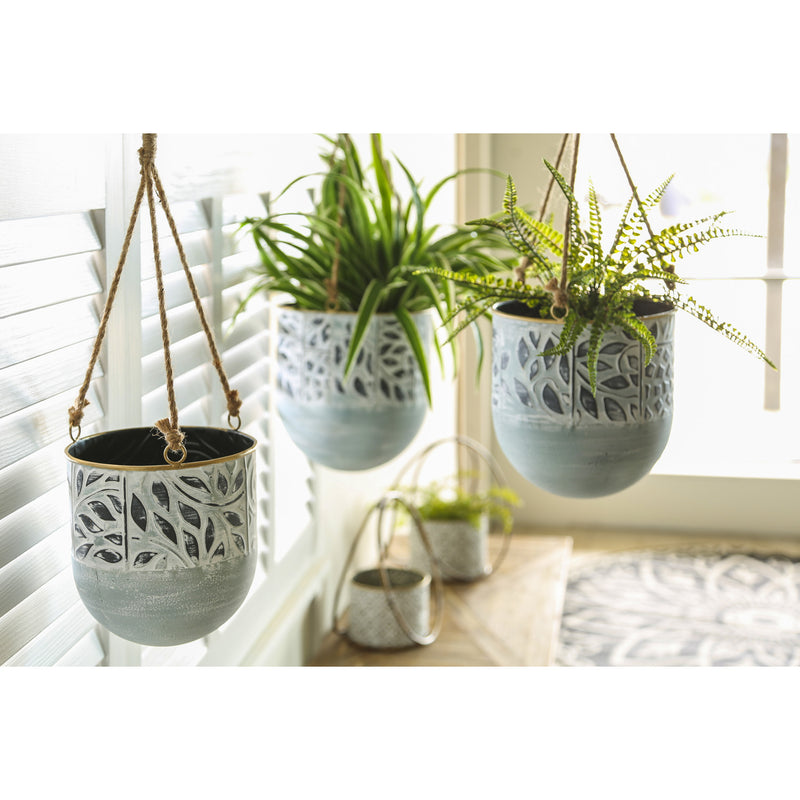 Painted Metal Hanging Planters Set of 3,8pmtl5213