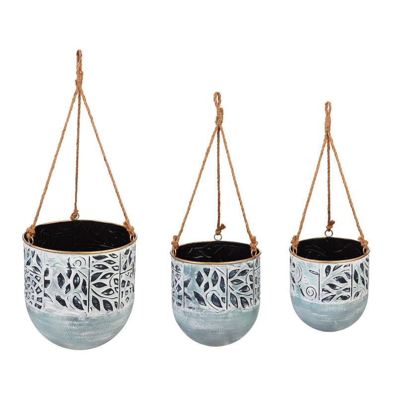 Painted Metal Hanging Planters Set of 3,8pmtl5213