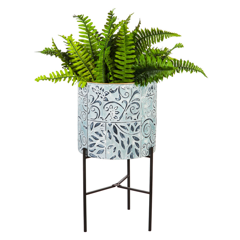 Painted Metal Planters with Stand Set of 3,8pmtl5215