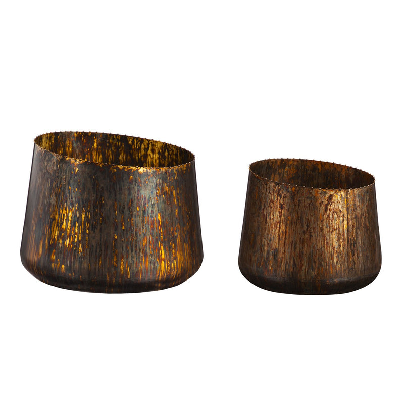 Metallic Oil Rubbed Bronze Planters Set of 2,8pmtl5224