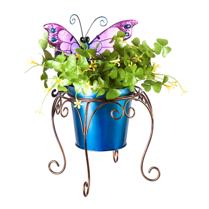 Metal Butterfly Pot Holders, Blue and Purple,8pmtl5247a