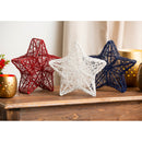 Metal Star Table Decor, 3 Asst: Red, Blue, White,8tam350