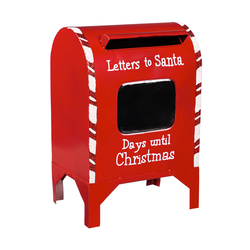 Letters to Santa Mail Box with Chalk Board Countdown Table Decor, 9"x6.5"x13.5"inches