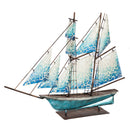 Metal Sailboat with Mosaic Sails,8tam4869