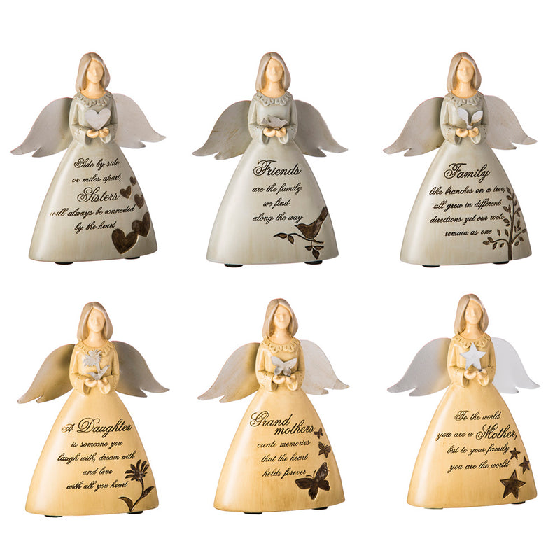 Evergreen Polystone Small Angel Figurine Program with Stand, 3.4'' x 1.2'' x 4.3'' inches