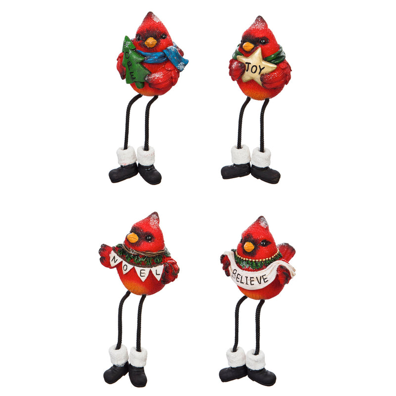 Polyresin Sitting Holiday Cardinal Tabletop Décor, 4 Assorted