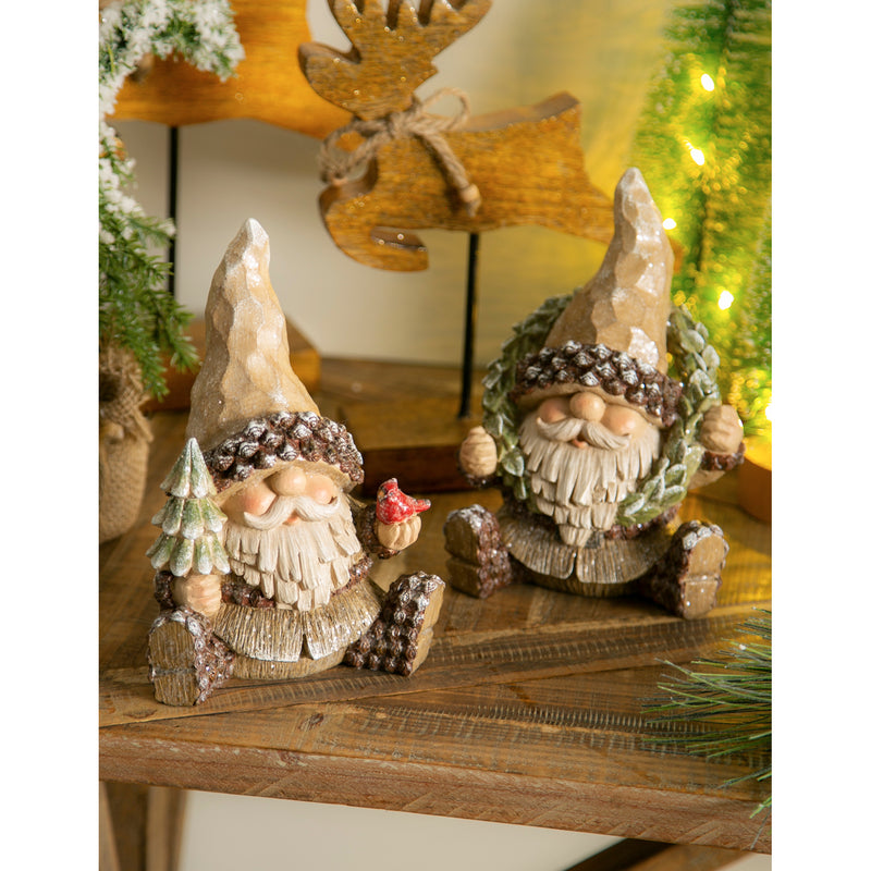 Resin Woodland Gnome Tabletop Décor, 2 Asst,8tar431