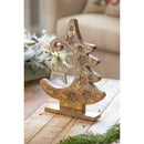 16" Wood Carved Tree Ornament Display,8taw261