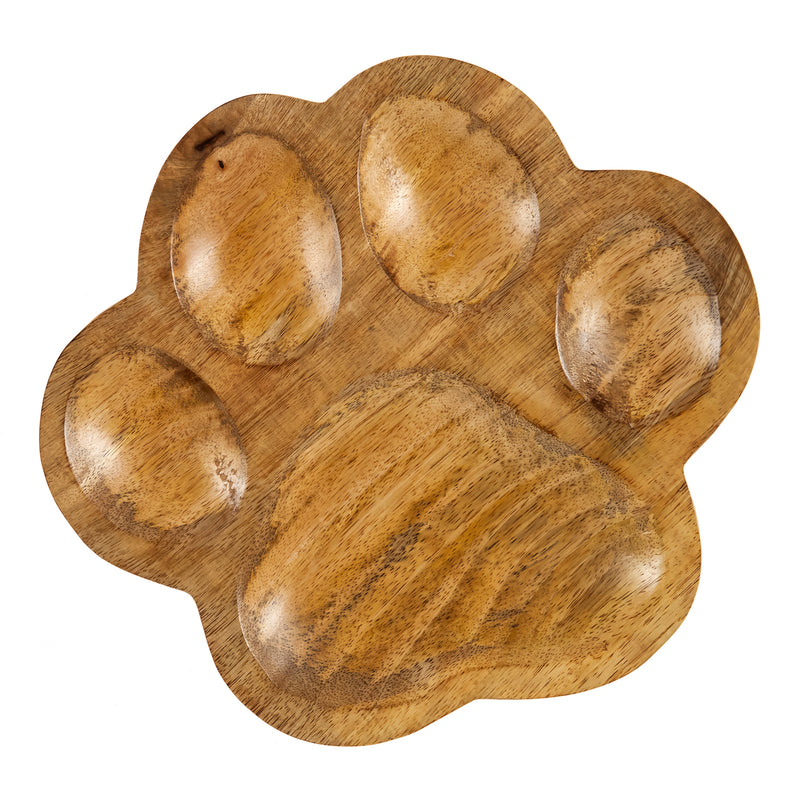 Wooden Pawprint  Table Décor, 10.3'' x 9.3'' x 1'' inches