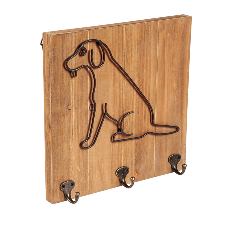 Metal and Wood Pet Wall Hooks, 11.8"x2.4"x11.8"inches
