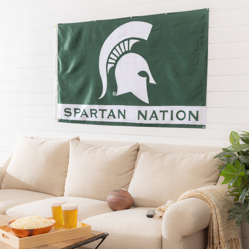 3'x5' Single Sided Flag w/ 2 Grommets, Michigan State University,95229