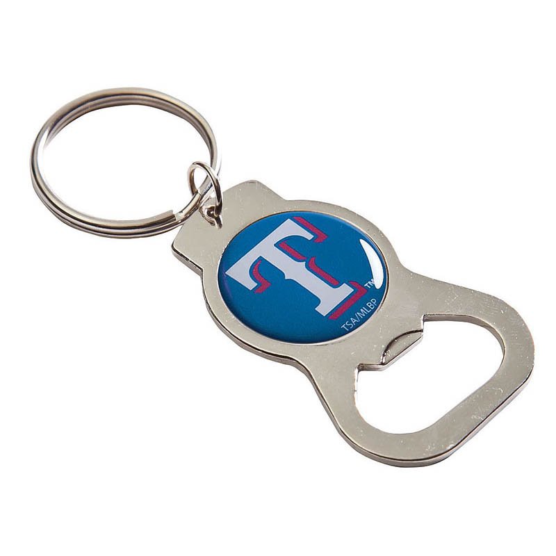 MLB Texas Rangers Bottle Opener Key Chain, One Size, Silver