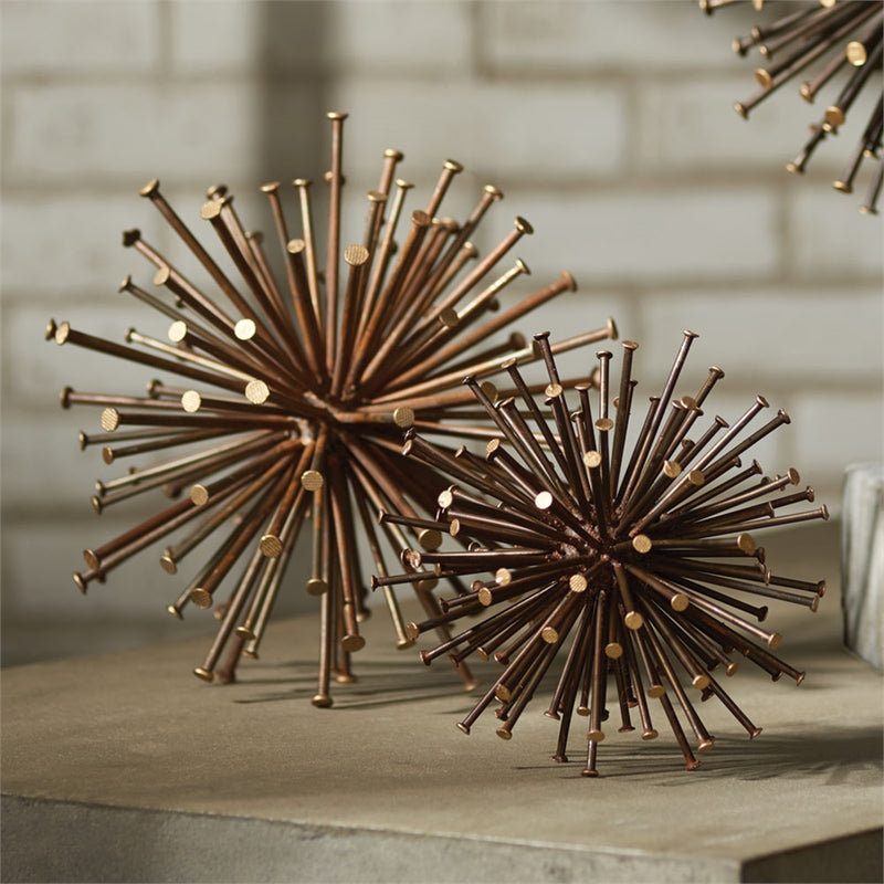 Napa Home Garden, RUSTIC NAIL STARBURST ORB 6.25",dv208