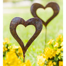 Handcrafted Metal Heart Decorative Garden Stakes, Set of 3,go8471