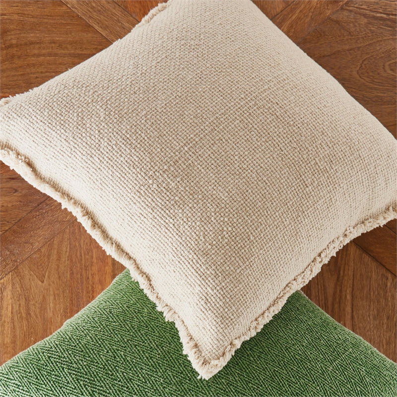 WOVEN FRINGED 20" SQUARE PILLOW