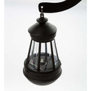 Black Metal Silhouette Garden Stake of Cat Holding a Solar-Powered Lantern,lt7873