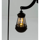 Black Metal Silhouette Garden Stake of Cat Holding a Solar-Powered Lantern,lt7873