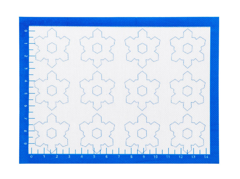 Evergreen Silicone Baking Mat with Recipe Card and Cookie Cutter, Snowflake, 16'' x 11.65'' x 0.25'' inches