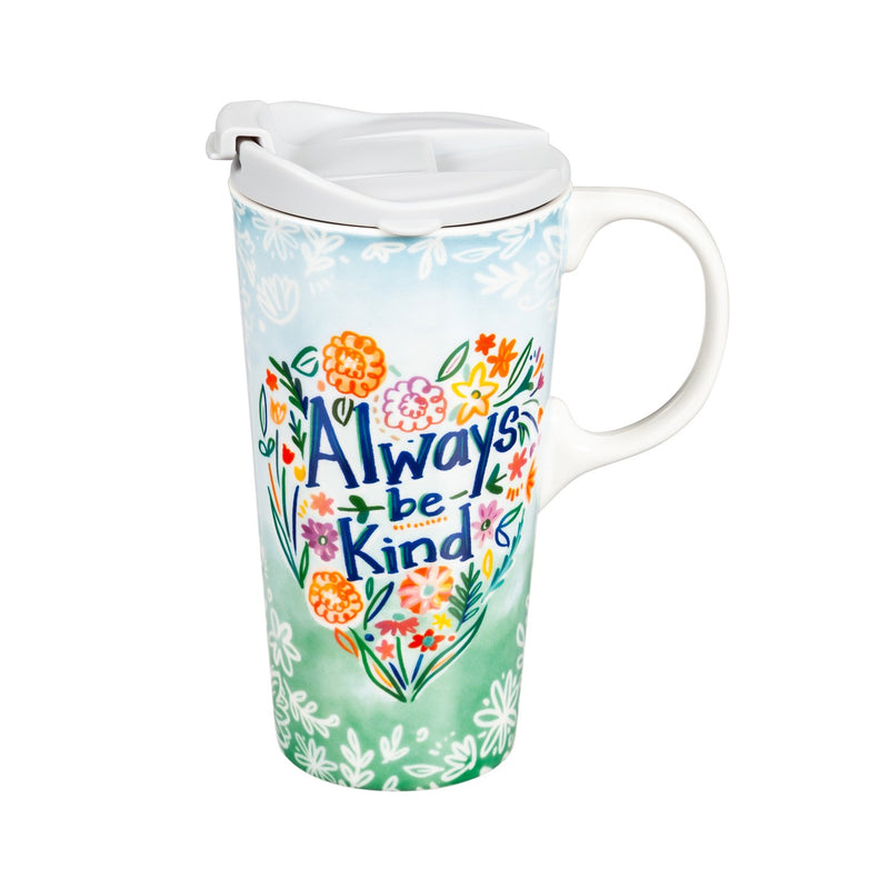 Evergreen Ceramic 17 oz. cup and Puzzle Gift Set, Hope & Kindness, 5.25'' x 3.6'' x 7'' inches