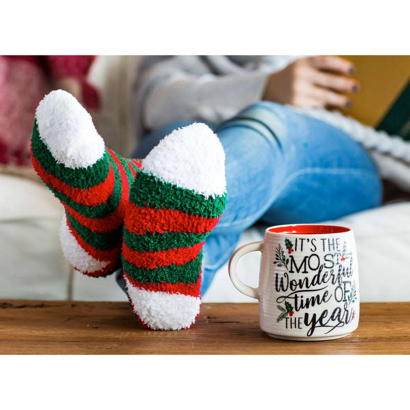 Ceramic Cup and Sock Gift set, 12 OZ, It's the Most Wonderful Time of the Year,p2978013