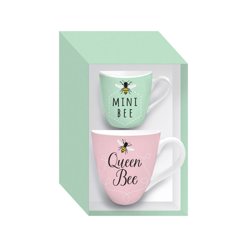 Evergreen Mommy and Me Ceramic Cup Gift set, 17 OZ, Queen Bee Mini Bee, 5.63'' x 4.09'' x 4.41'' inches