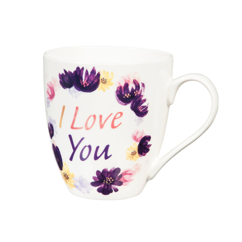 Evergreen Mommy and Me Ceramic Cup Gift Set, I love you/I love you more, 5.63'' x 4.09'' x 4.41'' inches