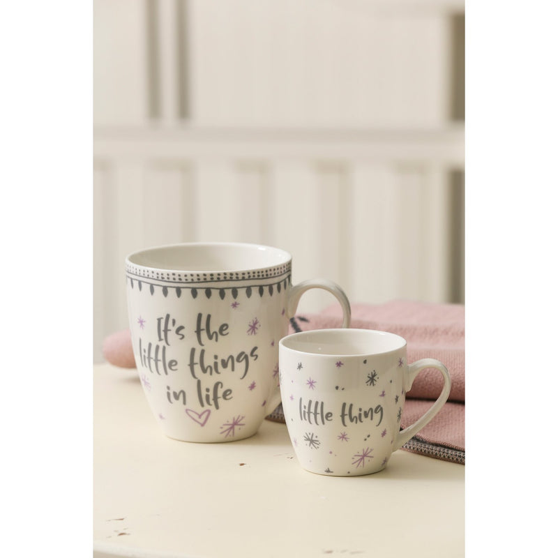 Evergreen Mommy and Me Ceramic Cup Gift set, 17 OZ and 7 OZ, It's the Little Things in Life/Little Thing, 5.87'' x 4.12'' x 4.75'' inches