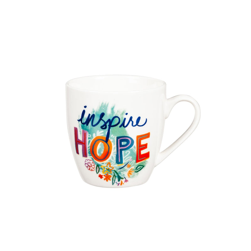 Evergreen Mommy and Me Ceramic Cup Gift set, 17 OZ and 7 OZ, Create Kindness/Inspire Hope, 5.63'' x 4.09'' x 4.41'' inches