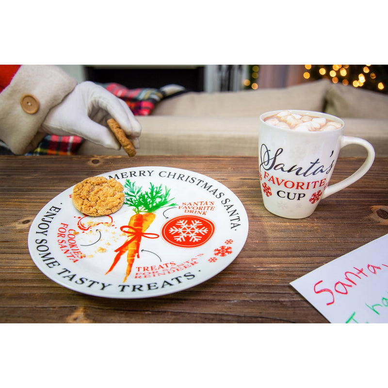 Cookies for Santa Gift Set with Plate and 10 OZ Ceramic Cup