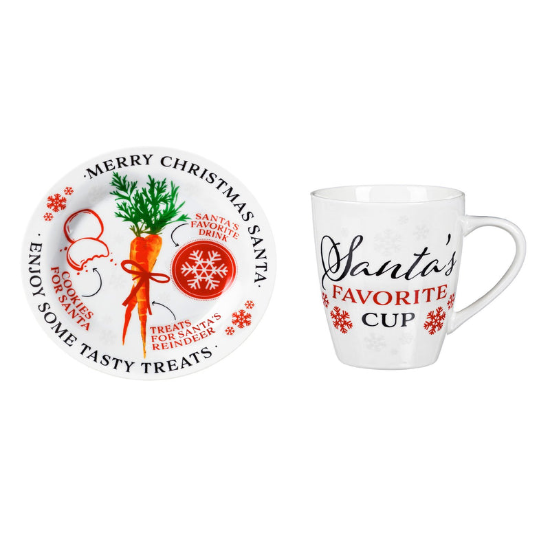 Cookies for Santa Gift Set with Plate and 10 OZ Ceramic Cup