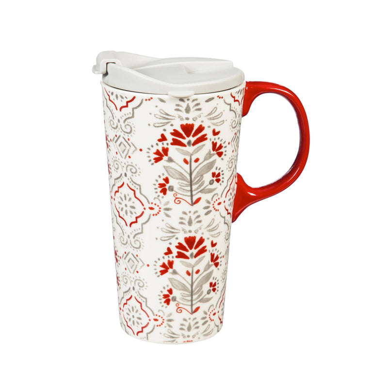 Ceramic Travel Cup, 17 OZ. ,w/ Glove Gift Set, Yuletide,p32817724