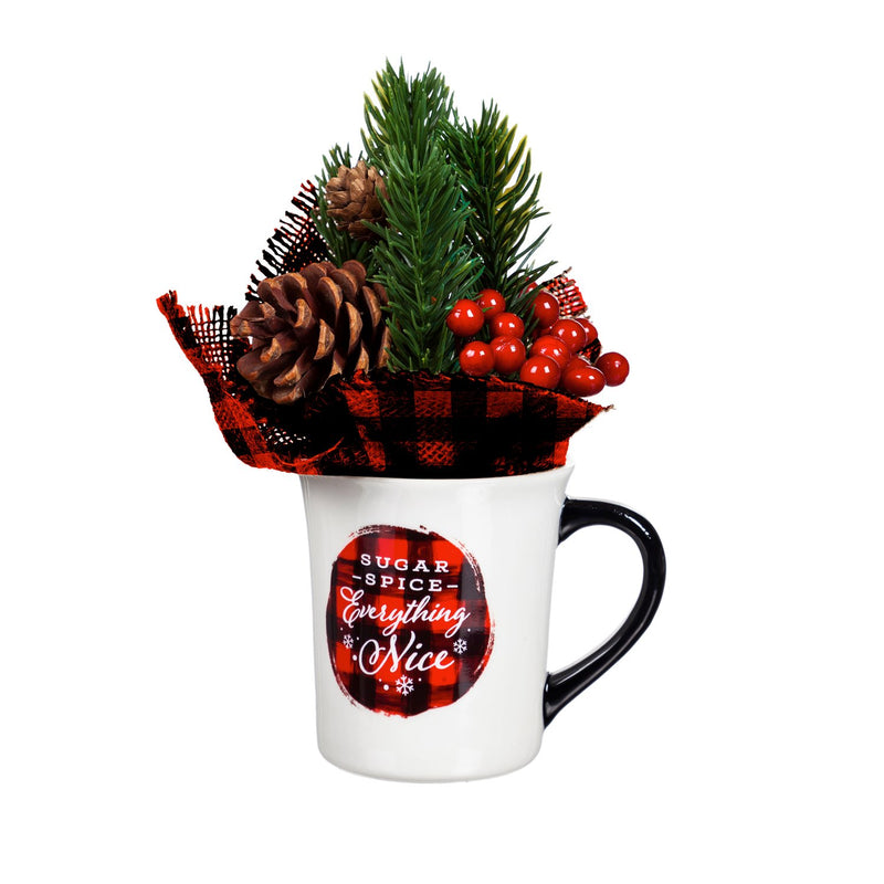 8 OZ Coffee Cup and Artificial Gift Set, Sugar & Spice & Everything Nice,p3758011