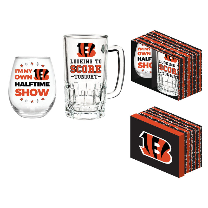 Cincinnati Bengals, Stemless 17OZ Wine & Beer 16 OZ  Gift Set,p3843806