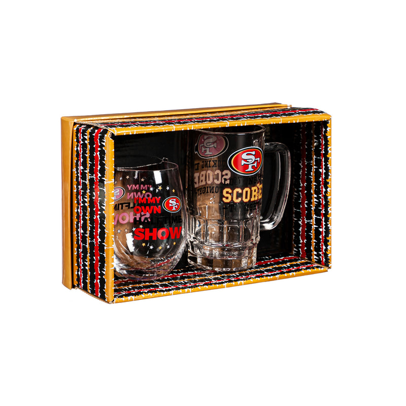 San Francisco 49ers, Stemless 17OZ Wine & Beer 16 OZ  Gift Set,p3843826