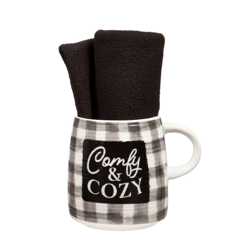 12 OZ Ceramic Cup and Gaiter Gift Set, Comfy and Cozy