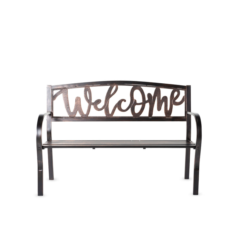 Garden Metal Bench, Welcome,pha068