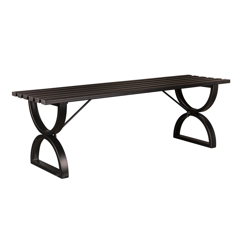 Metal Backless Bench - Black,pha345