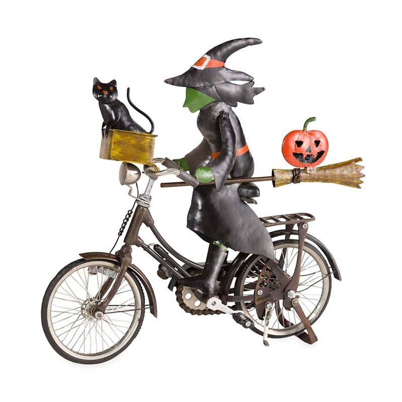 Metal Witch on a Bicycle, 12.5"x4"x11.75"inches