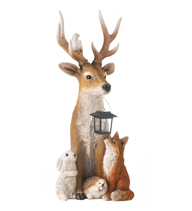 Deer and Friends Solar Holiday Figurine,sc8606