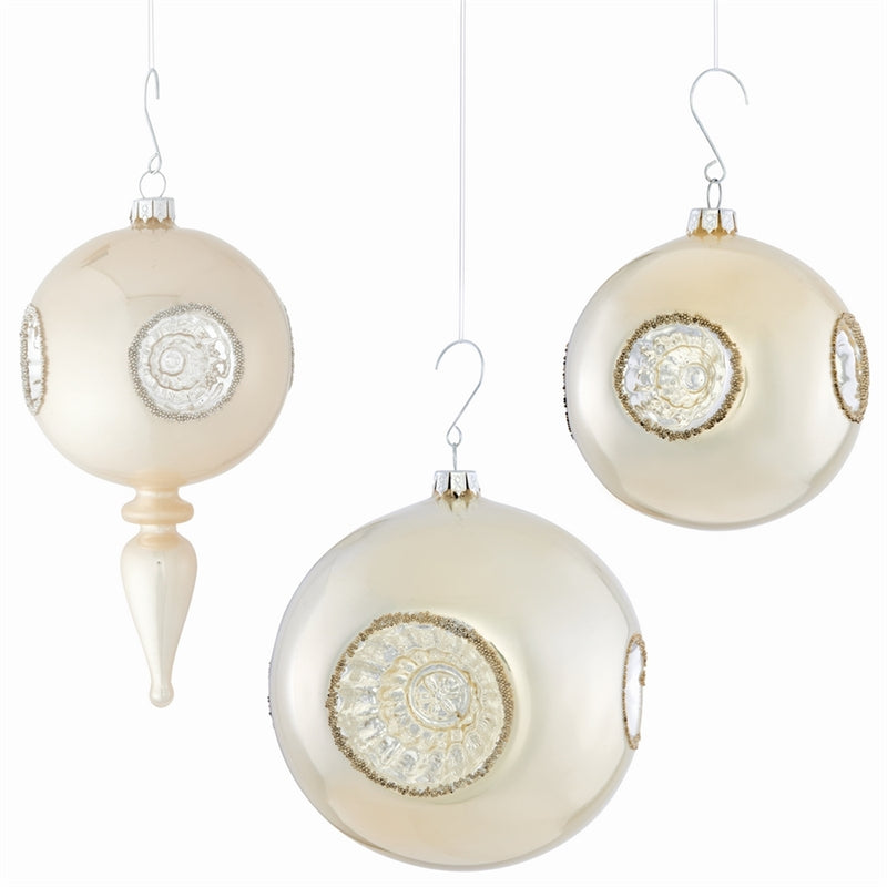 Napa Home Garden, GLASS REFLECTOR ORNAMENTS ,SET OF 3,z4107pe