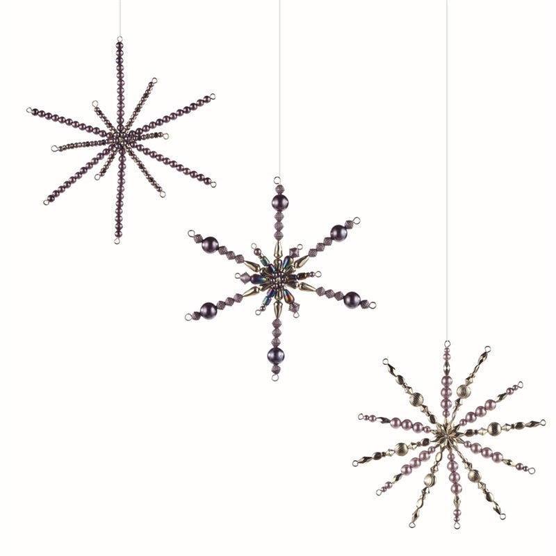 Beaded Starburst Ornaments , Set of 3