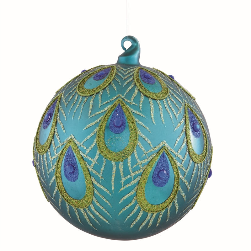 Napa Home Garden, PEACOCK EYE GLASS BALL ORN 6",z5064bgr